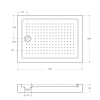 Поддон акриловый Cezares TRAY-A-AH-110/80-15-W, с сифоном в комплекте