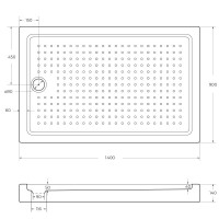Поддон акриловый Cezares TRAY-A-AH-140/90-15-W, с сифоном в комплекте