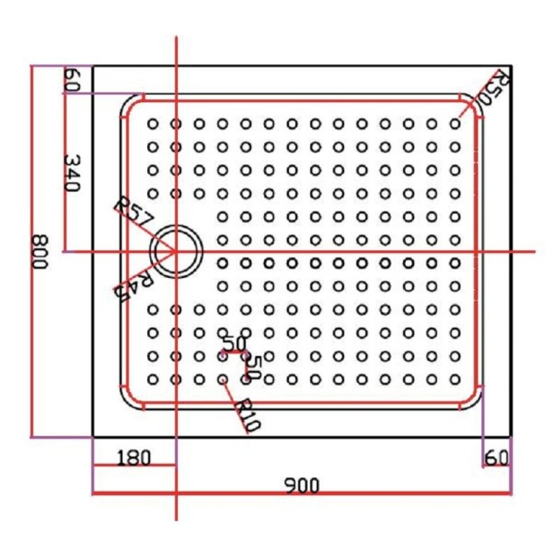 Душевой поддон Cezares TRAY-A-AH-90/80-15-W, 90 х 80 см, прямоугольный, акрил, белый