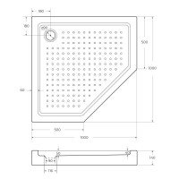 Поддон акриловый Cezares TRAY-A-P-100-15-W, с сифоном в комплекте
