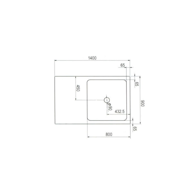 Поддон акриловый Cezares TRAY-A-PORTA-W-140/90-6-W