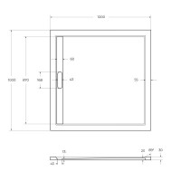 Душевой поддон Cezares Tray TRAY-AS-A-100-30-NERO 100 x 100 см из искусственного камня, черный матовый