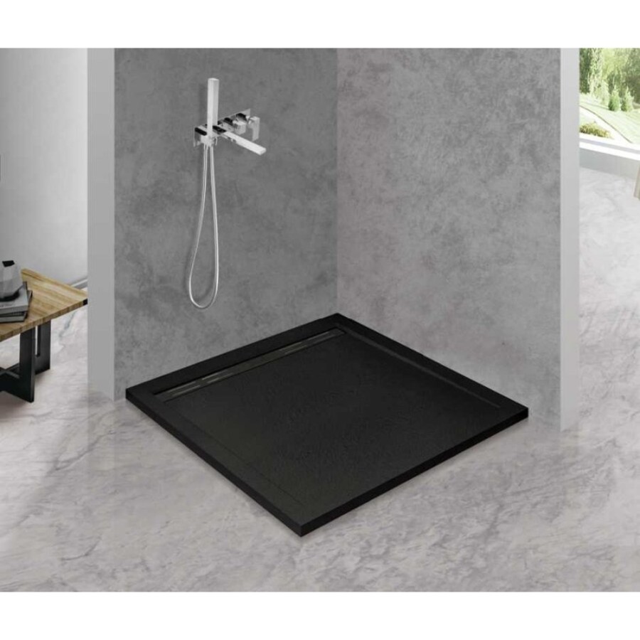 Душевой поддон Cezares Tray TRAY-AS-A-100-30-NERO 100 x 100 см из искусственного камня, черный матовый