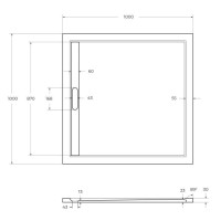 Душевой поддон Cezares TRAY-AS-A-100-30-W, 100 х 100 см, квадратный, искусственный камень, белый