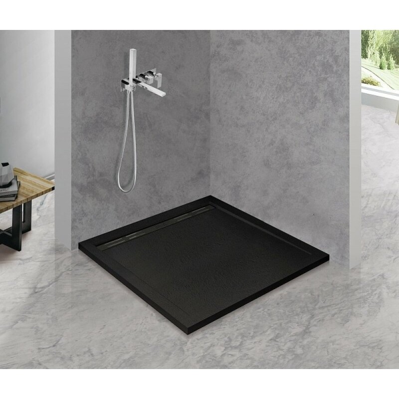Душевой поддон Cezares TRAY-AS-A-90-30-NERO, 90 х 90 см, квадратный, искусственный камень, черный матовый