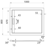 Душевой поддон Cezares TRAY-AS-AH-100/80-30-W, 100 х 80 см, прямоугольный, искусственный камень, белый