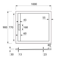 Душевой поддон Cezares Tray TRAY-AS-AH-100/90-30-W-AS 100 x 90 см из искусственного мрамора