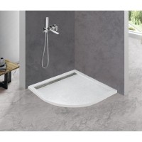Душевой поддон Cezares TRAY-AS-R-80-30-W, 80 х 80 см, четверть круга, искусственный камень, белый