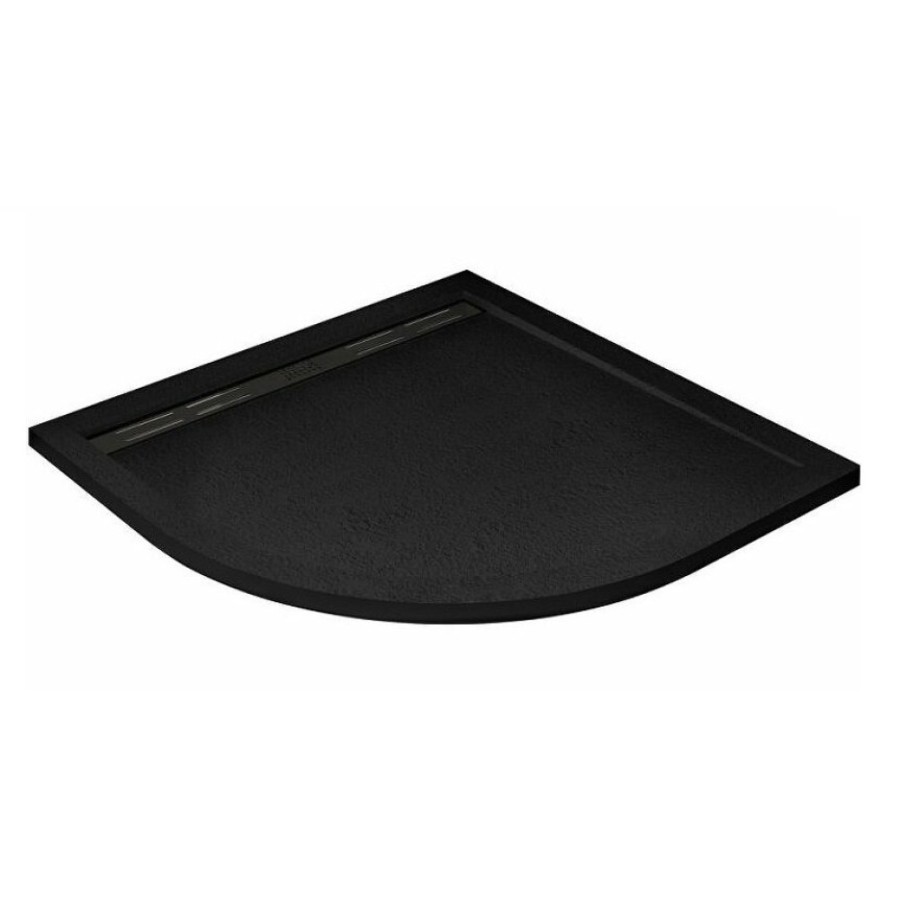 Душевой поддон Cezares Tray-AS-R-90-30-NERO, 90 х 90 см, четверть круга, искусственный камень, черный матовый
