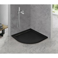Душевой поддон Cezares Tray-AS-R-90-30-NERO, 90 х 90 см, четверть круга, искусственный камень, черный матовый