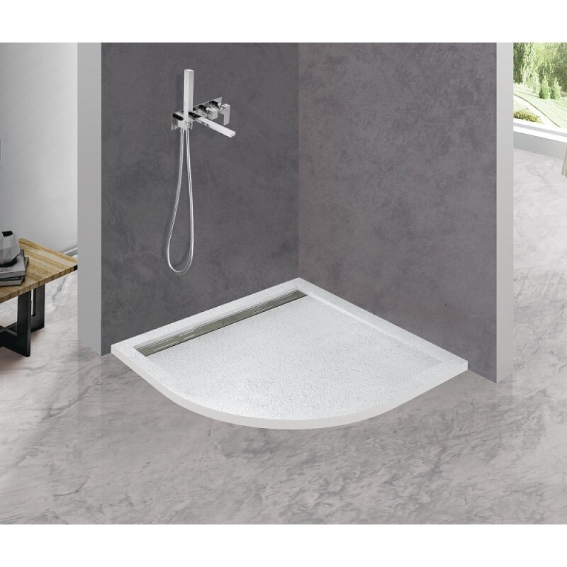 Душевой поддон Cezares TRAY-AS-R-90-30-W, 90 х 90 см, четверть круга, искусственный камень, белый