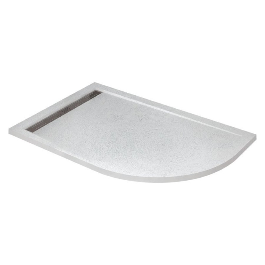 Душевой поддон Cezares TRAY-AS-RH-100/80-30-W-L, 100 х 80 см, асимметричный, искусственный камень, левый, белый