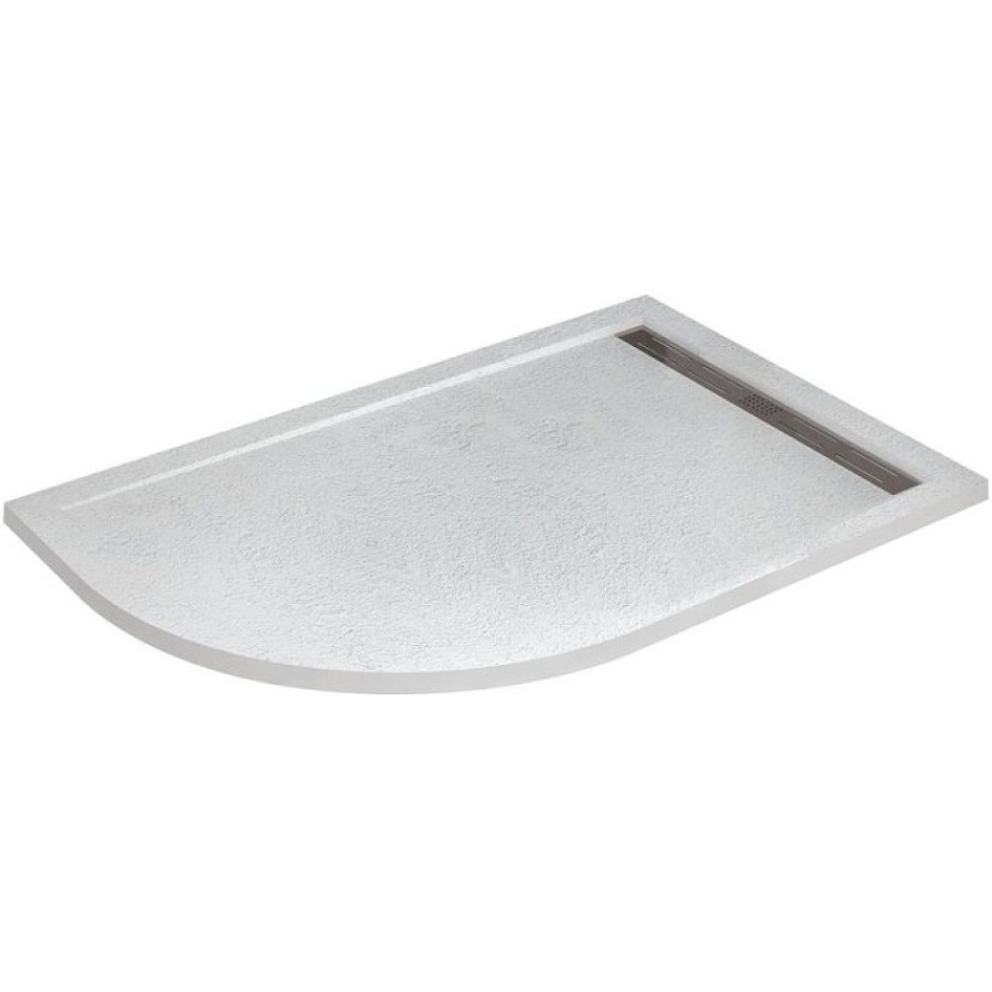Душевой поддон Cezares TRAY-AS-RH-100/80-30-W-R, 100 х 80 см, асимметричный, искусственный камень, правый, белый