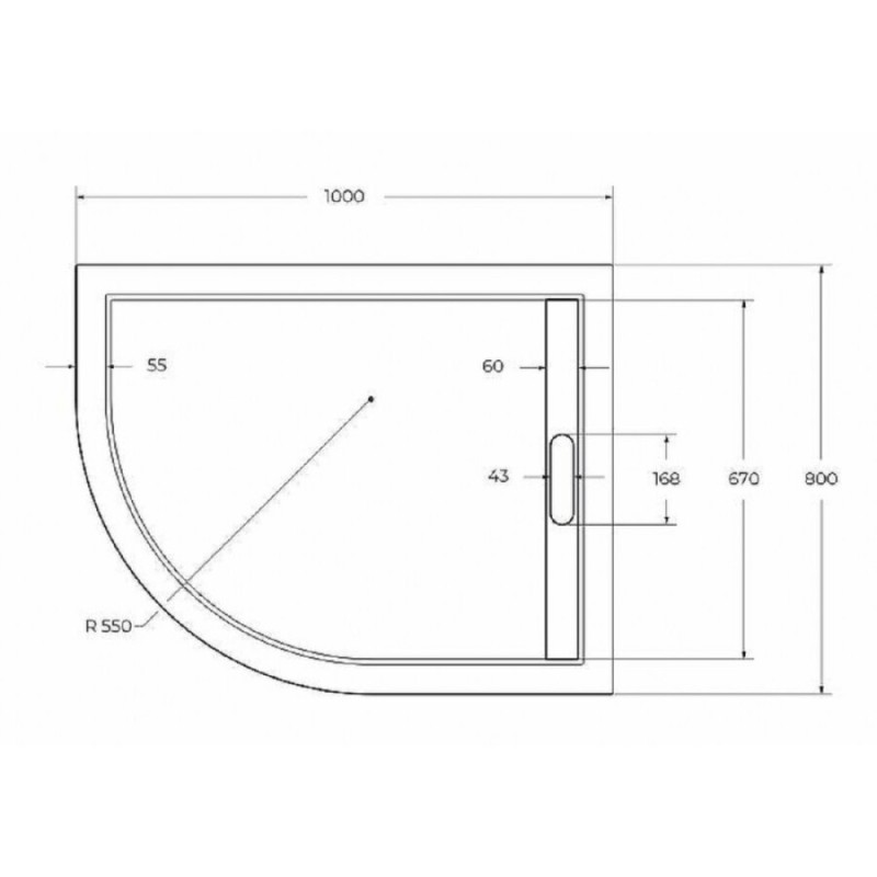 Душевой поддон Cezares TRAY-AS-RH-100/80-30-W-R, 100 х 80 см, асимметричный, искусственный камень, правый, белый