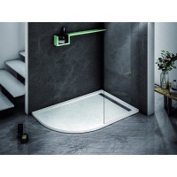 Душевой поддон Cezares TRAY-AS-RH-100/80-30-W-R, 100 х 80 см, асимметричный, искусственный камень, правый, белый