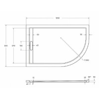 Душевой поддон Cezares TRAY-AS-RH-120/80-30-W-L, 120 х 80 см, асимметричный, искусственный камень, белый