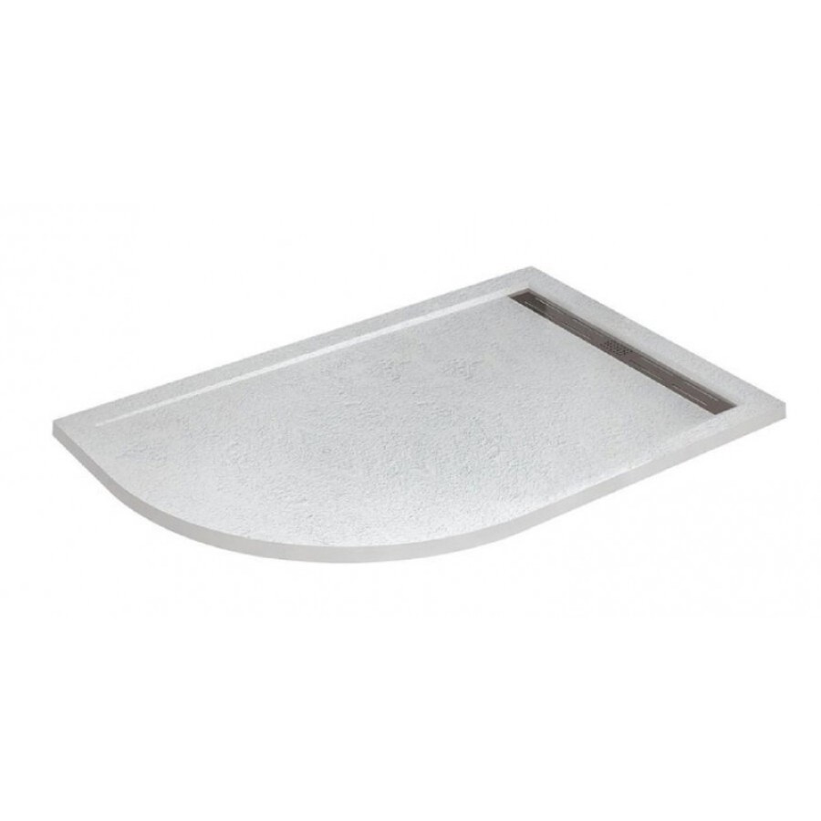 Душевой поддон Cezares Tray-AS-RH-120/80-30-W-R, 80 см, асимметричный, искусственный камень, белый
