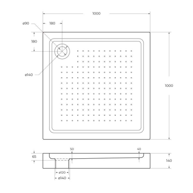 Душевой поддон BelBagno TRAY-BB-A-100-15-W, 100 x 100 см, акриловый, квадратный, с сифоном, белый