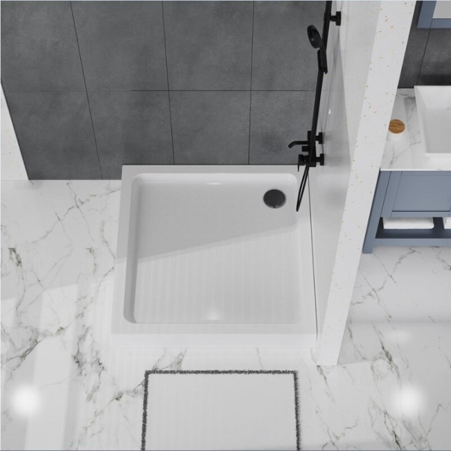 Душевой поддон BelBagno TRAY-BB-A-100-15-W, 100 x 100 см, акриловый, квадратный, с сифоном, белый