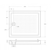 Душевой поддон BelBagno TRAY-BB-AH-120/100-15-W, 120 x 100 см, акриловый, прямоугольный, с сифоном, белый