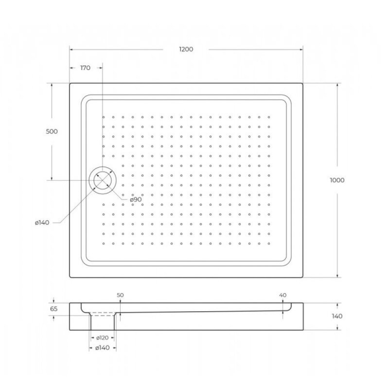 Душевой поддон BelBagno TRAY-BB-AH-120/100-15-W, 120 x 100 см, акриловый, прямоугольный, с сифоном, белый