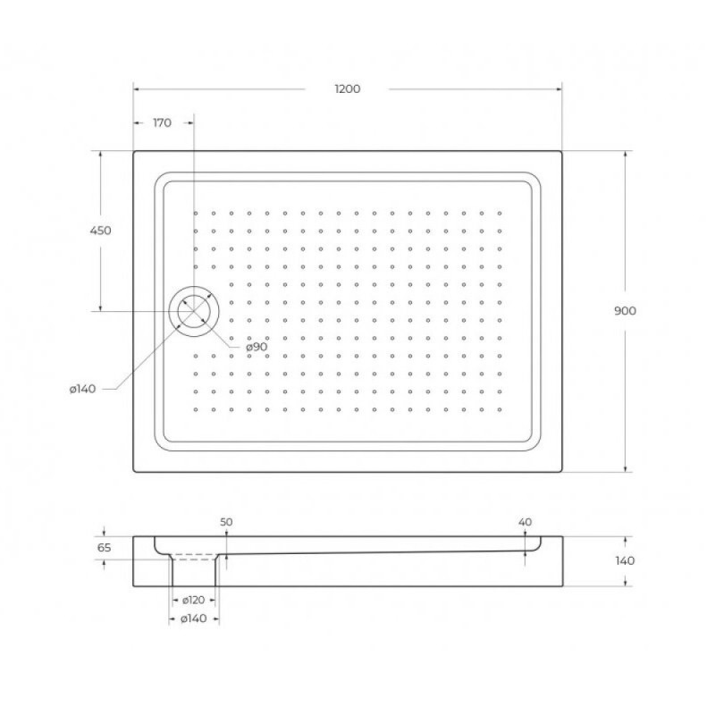 Душевой поддон BelBagno TRAY-BB-AH-120/90-15-W, 120 x 90 см, акриловый, прямоугольный, с сифоном, белый