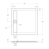 Душевой поддон BelBagno Due TRAY-BB-DUE-A-90-4-W0, 90 x 90 см, акриловый, квадратный, белый