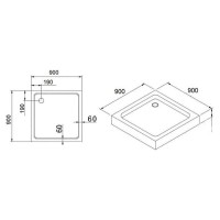 Поддон душевой Cezares SMC TRAY-M-A-90-35-W, 90*90*h3,5 мм