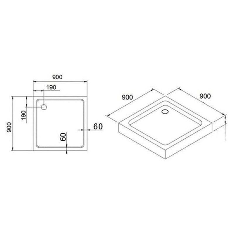 Поддон душевой Cezares SMC TRAY-M-A-90-35-W, 90*90*h3,5 мм