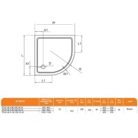 Поддон душевой Cezares SMC TRAY-M-R-90-550-35-W