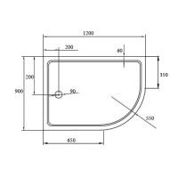 Поддон душевой Cezares SMC TRAY-M-RH-120/90-550-35-W-L(-R)
