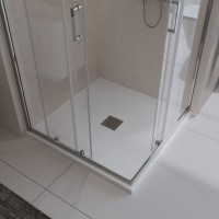 Душевой поддон BelBagno TRAY-MR-UNO-A-80-35-W-CR, 80 х 80 см, белый, квадратный, сифон хром