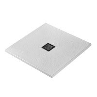 Душевой поддон BelBagno TRAY-MR-UNO-A-80-35-W-NO, 80 х 80 см, белый матовый, квадратный, сифон черный матовый