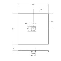 Душевой поддон BelBagno TRAY-MR-UNO-A-80-35-W-NO, 80 х 80 см, белый матовый, квадратный, сифон черный матовый