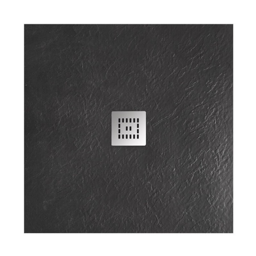 Душевой поддон BelBagno TRAY-MR-UNO-A-90-35-NERO-CR, 90 х 90 см, черный, квадратный, сифон хром