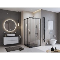 Душевой поддон BelBagno TRAY-MR-UNO-A-90-35-NERO-NO, 90 х 90 см, черный матовый, квадратный, сифон черный матовый