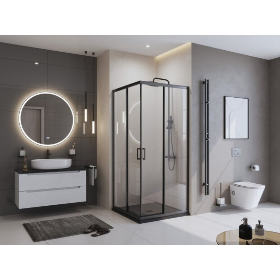Душевой поддон BelBagno TRAY-MR-UNO-A-90-35-NERO-NO, 90 х 90 см, черный матовый, квадратный, сифон черный матовый