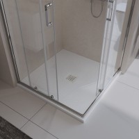 Душевой поддон BelBagno TRAY-MR-UNO-A-90-35-W-BO, 90 х 90 см, белый матовый, квадратный, сифон белый матовый