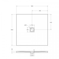 Душевой поддон BelBagno TRAY-MR-UNO-A-90-35-W-CR, 90 х 90 см, белый, квадратный, сифон хром