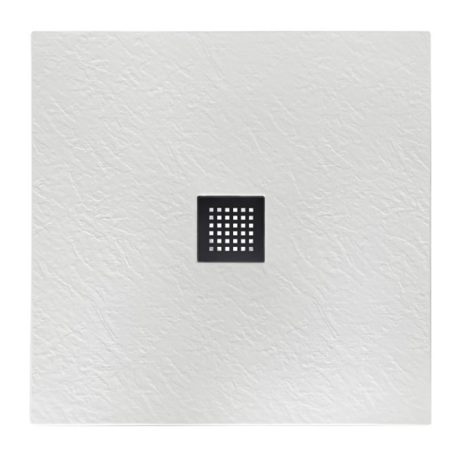 Душевой поддон BelBagno TRAY-MR-UNO-A-90-35-W-NO, 90 х 90 см, белый матовый, квадратный, сифон черный матовый