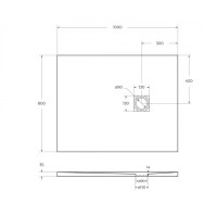 Душевой поддон BelBagno Uno TRAY-MR-UNO-AH-100/80-35-W-CR, 100 х 80 см прямоугольный, с сифоном, белый
