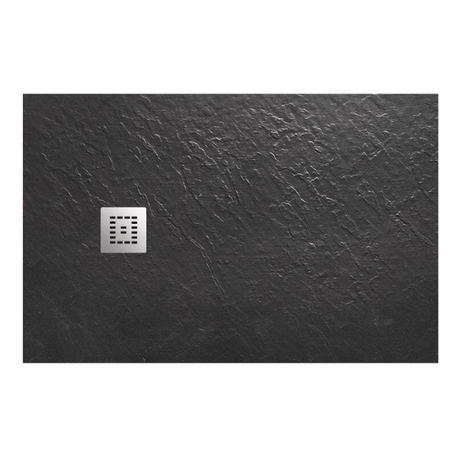 Душевой поддон BelBagno Uno, TRAY-MR-UNO-AH-120/80-35-NERO-CR, 120 х 80 см прямоугольный, с сифоном, черный матовый