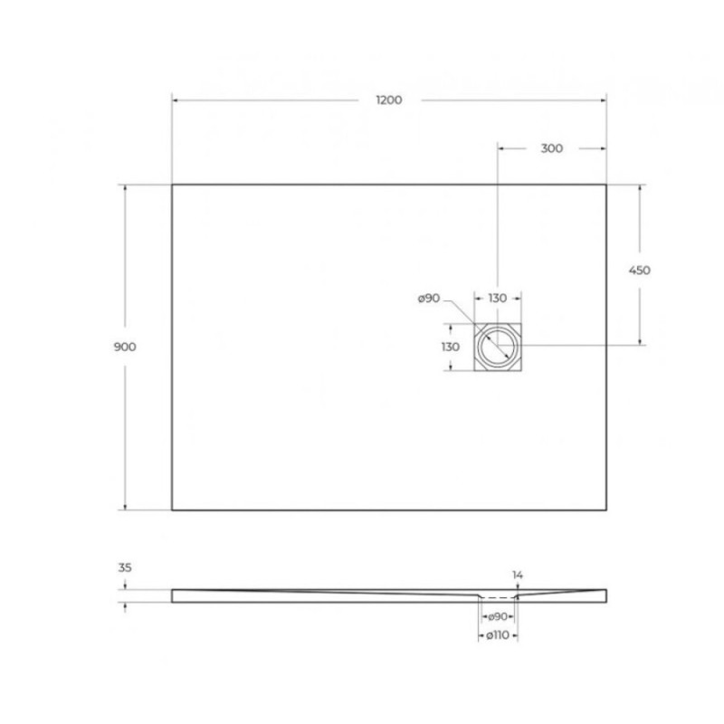 Душевой поддон BelBagno Uno TRAY-MR-UNO-AH-120/90-35-NERO-CR, 120 х 90 см прямоугольный, с сифоном, черный матовый