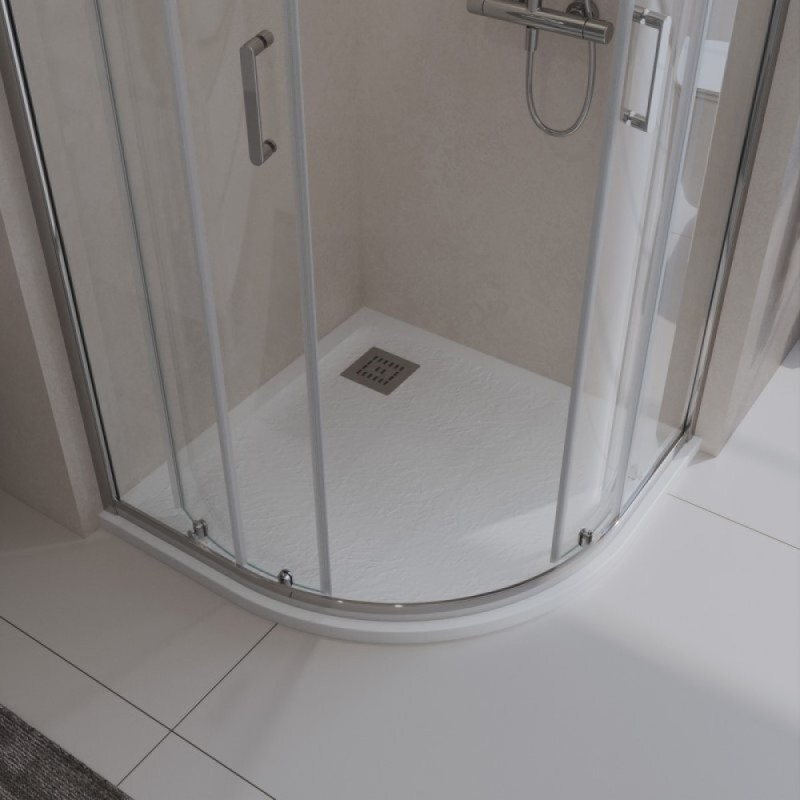 Душевой поддон BelBagno Uno, TRAY-MR-UNO-R-90-550-35-W-CR, 90 х 90 см, четверть круга, с сифоном, белый