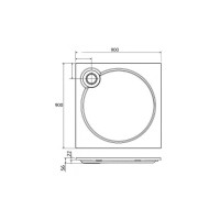 Поддон душевой Cezares Tray TRAY-S-A-90-56-W, 90 х 90 см, белый, из искусственного камня