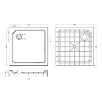 Душевой поддон Cezares Tray TRAY-SMC-A-90-550-150-W-SMC 90 x 90 см из стеклокомпозита (SMC)