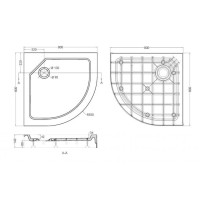 Душевой поддон Cezares Tray TRAY-SMC-R-80-550-150-W-SMC 80 x 80 см из стеклокомпозита (SMC)