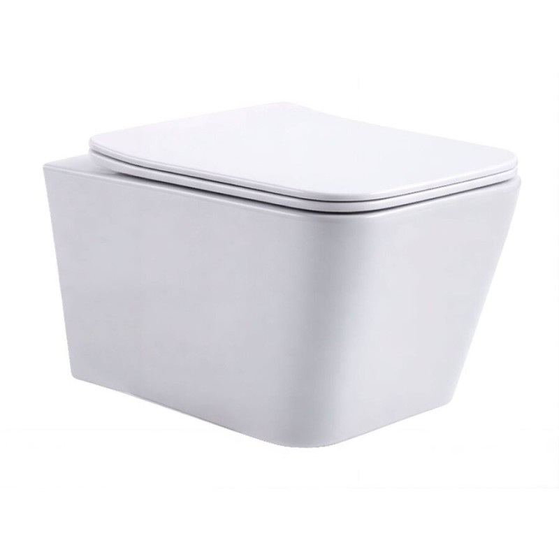 Подвесной безободковый унитаз Aquanet Trend 276396 W, крышка микролифт Slimseat, цвет белый