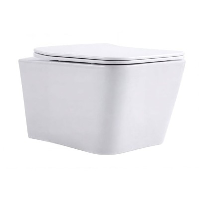 Подвесной безободковый унитаз Aquanet Trend 276396 W, крышка микролифт Slimseat, цвет белый