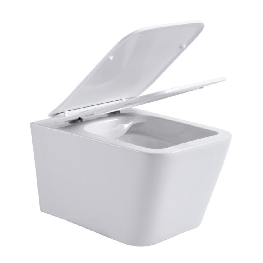 Подвесной безободковый унитаз Aquanet Trend 276396 W, крышка микролифт Slimseat, цвет белый